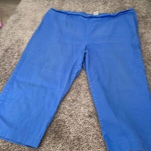 White stag stretch, extra large blue capris